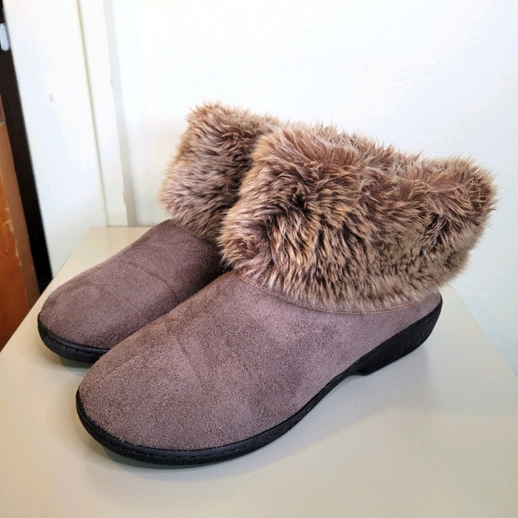 Isotoner Faux Fur Women's Slipper Booties, Sz 7.5
